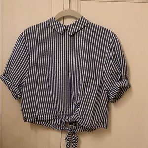 ZARA Cropped Button Up Shirt